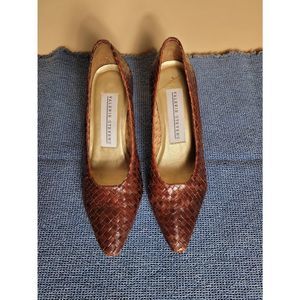 Vintage Valerie Stevens Woven Leather Pumps